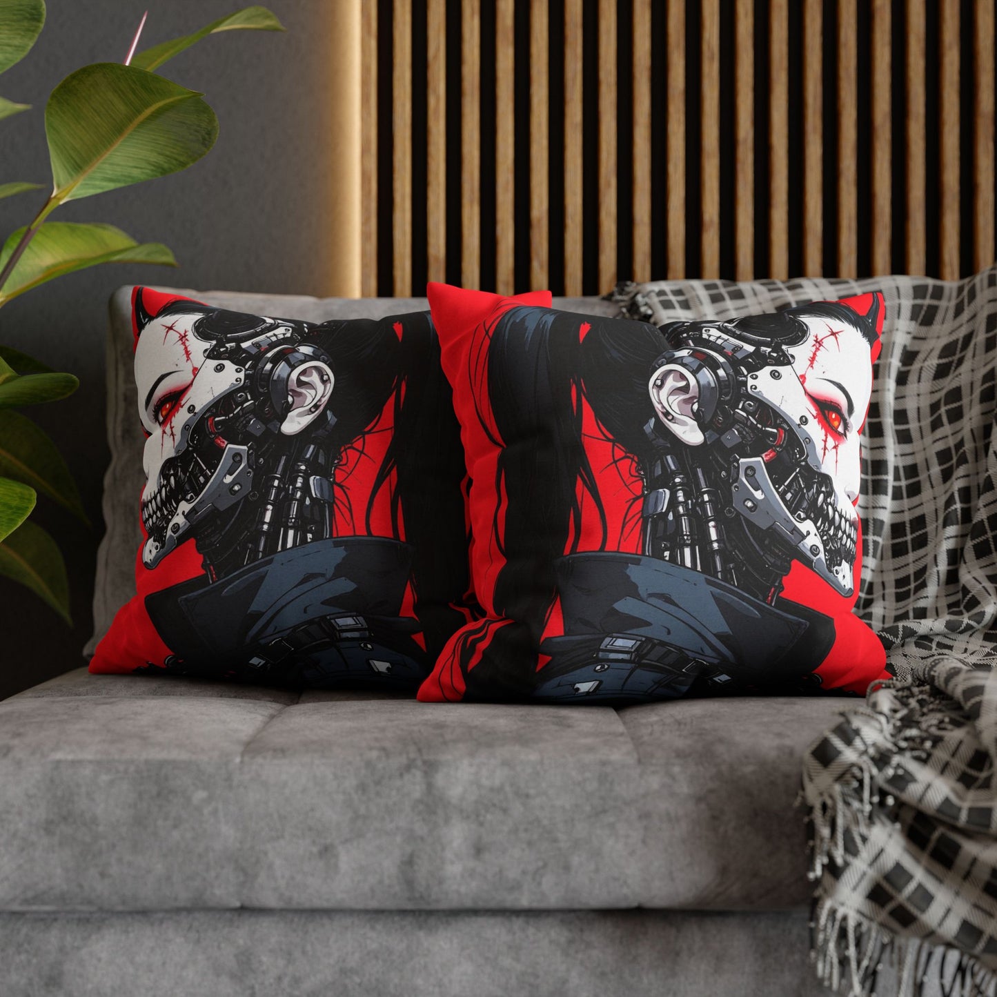 Futuristic Cyberpunk Pillowcase, Cozy Decor, Perfect for Gaming Rooms, Gifts for Tech Lovers, Stylish Home Accessories