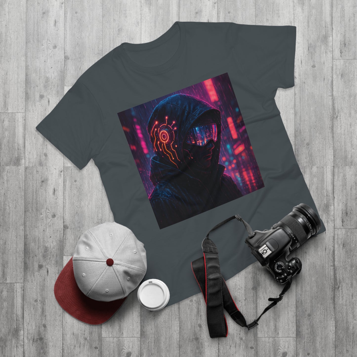 Cyberpunk Graphic Tee for Men & Women, Futuristic Streetwear, Perfect Gift for Gamers, Casual Wear for Tech Enthusiasts, Urban Style T-Shirt