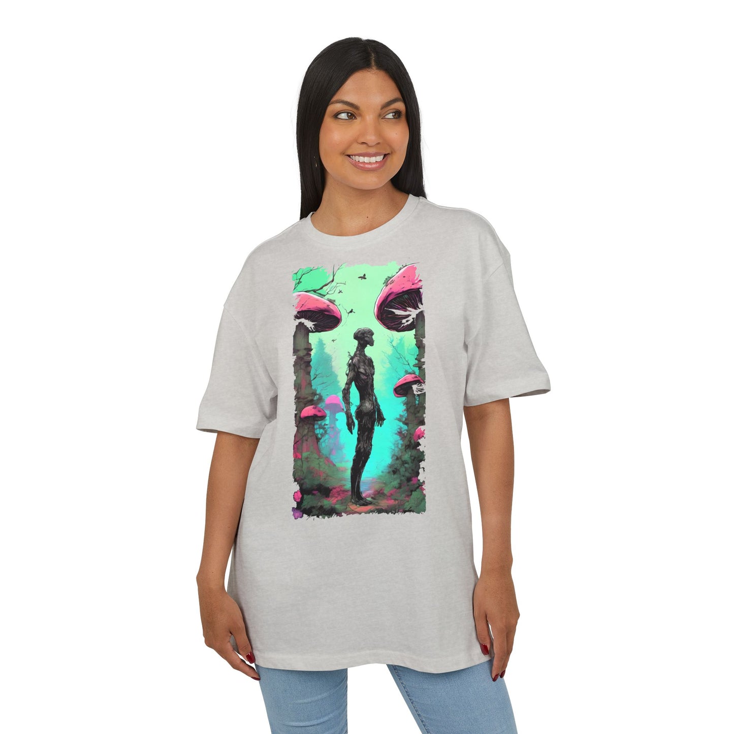 Psychedelic Mushroom Tee, Unisex Oversize Shirt, Trendy Graphic T-shirt, Casual Wear, Festival Attire, Unique Gifts