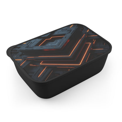 Modern Neon Bento Box | Stylish Meal Prep Container, Lunchbox for Work, School, or Picnics, Unique Gift Idea, Reusable Utensils Included