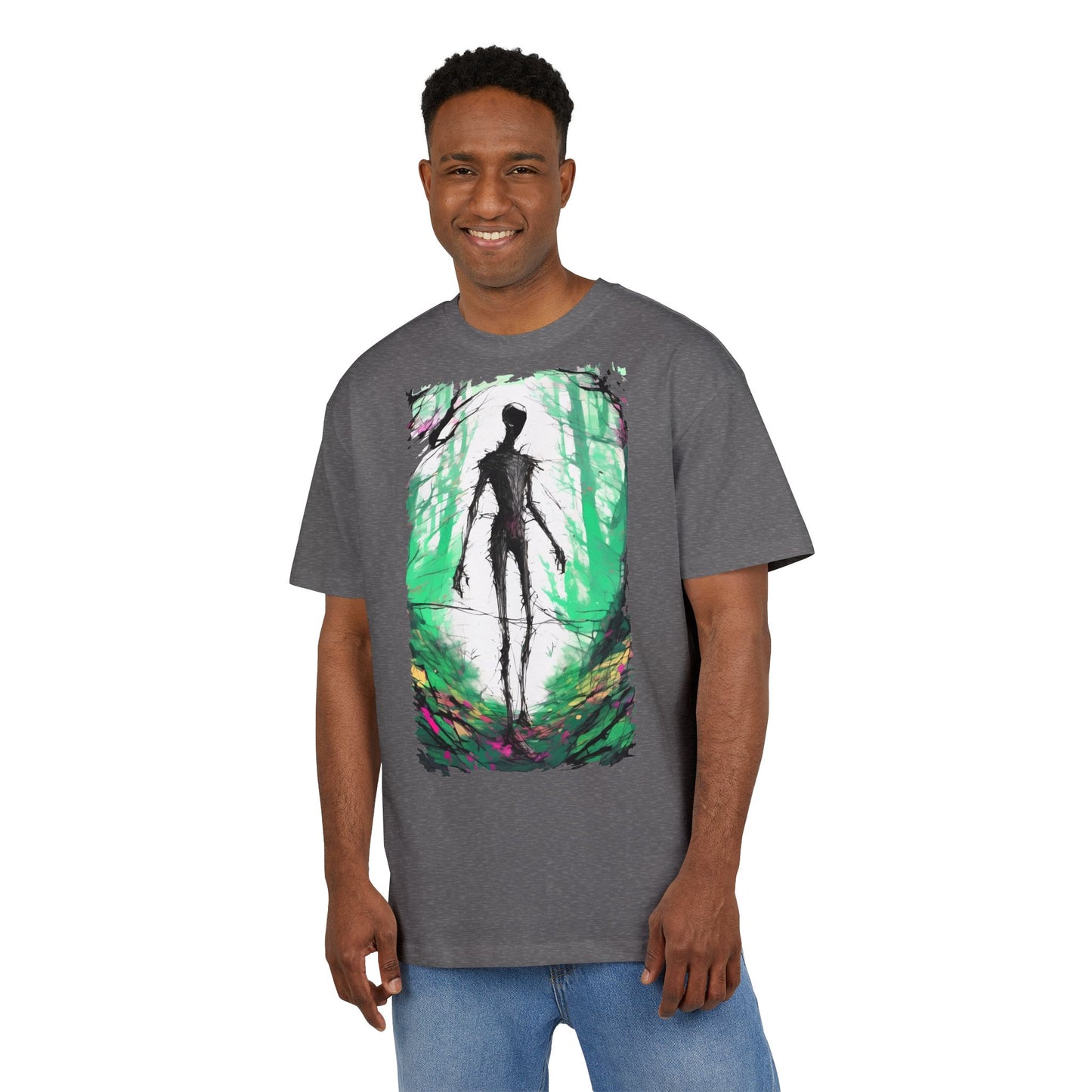Mystical Forest Oversize Tee, Unisex Heavy Tee, Witchy Fashion, Boho Graphic Shirt, Alternative Style Tee