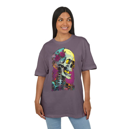 Colorful Skull Oversize Tee, Unisex Graphic Shirt, Edgy Streetwear, Casual Summer Top, Halloween Costume, Gift for Art Lovers