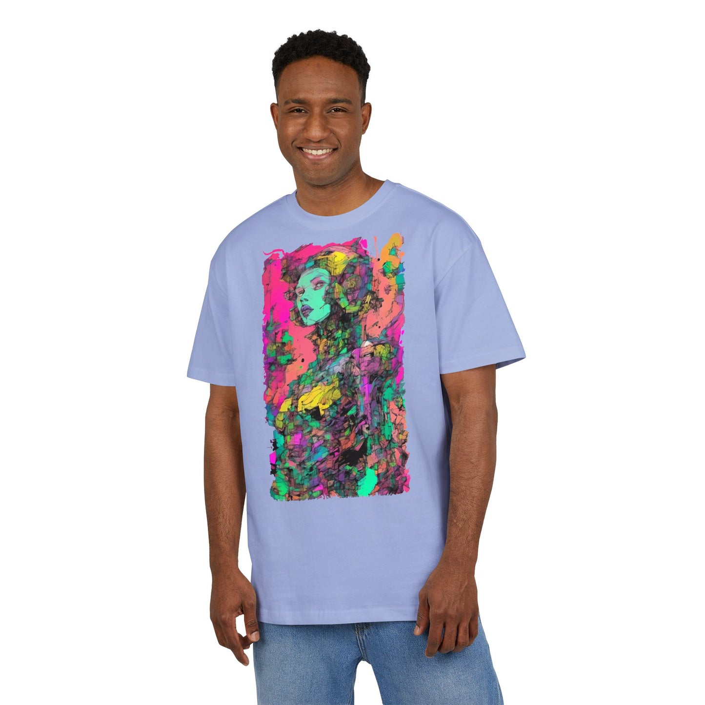 Artistic Oversize Tee - Vibrant Graphic Shirt, Casual Streetwear, Unique Gift for Art Lovers, Everyday Wear, Graphic Tee