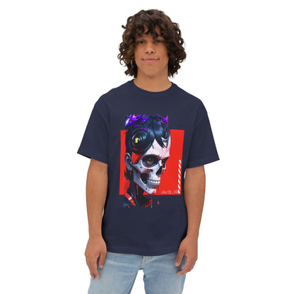 Edgy Oversized Tee with Skull Design, Streetwear Shirt for Art Lovers, Unisex Graphic Tee, Halloween Apparel, Trendy Casual Wear