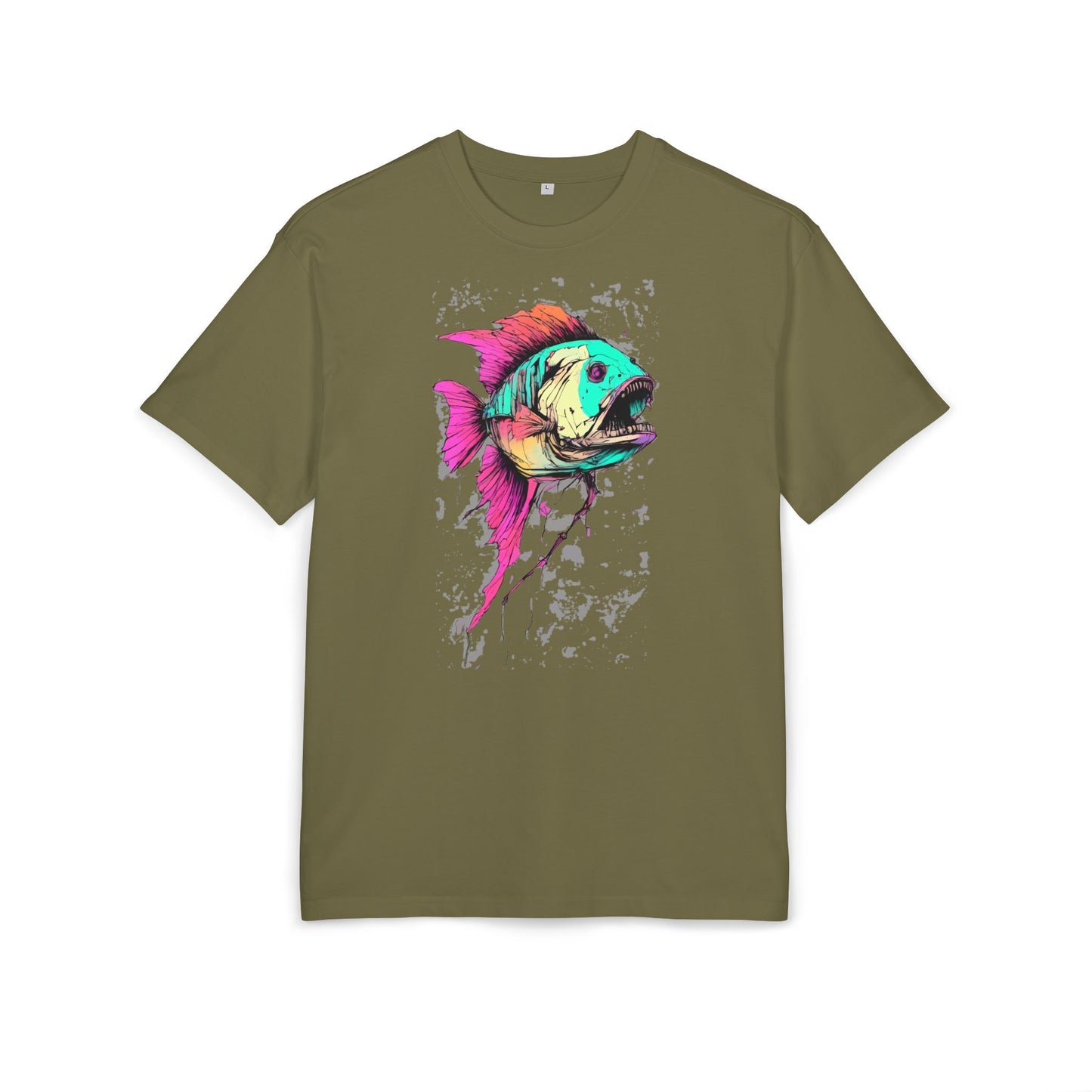 Vibrant Fish Graphic Tee for Casual Style, Summer Wear, Beach Vibes, Gift for Fishing Enthusiasts, Unique Unisex Heavy Oversize Tee