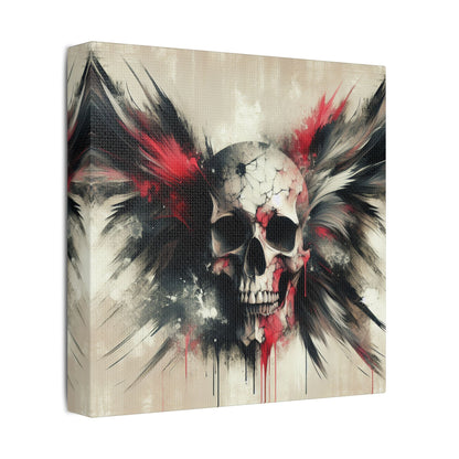 Gothic Skull Wall Art, Dark Art Canvas, Edgy Home Decor, Unique Gift for Halloween, Metalhead Wall Piece