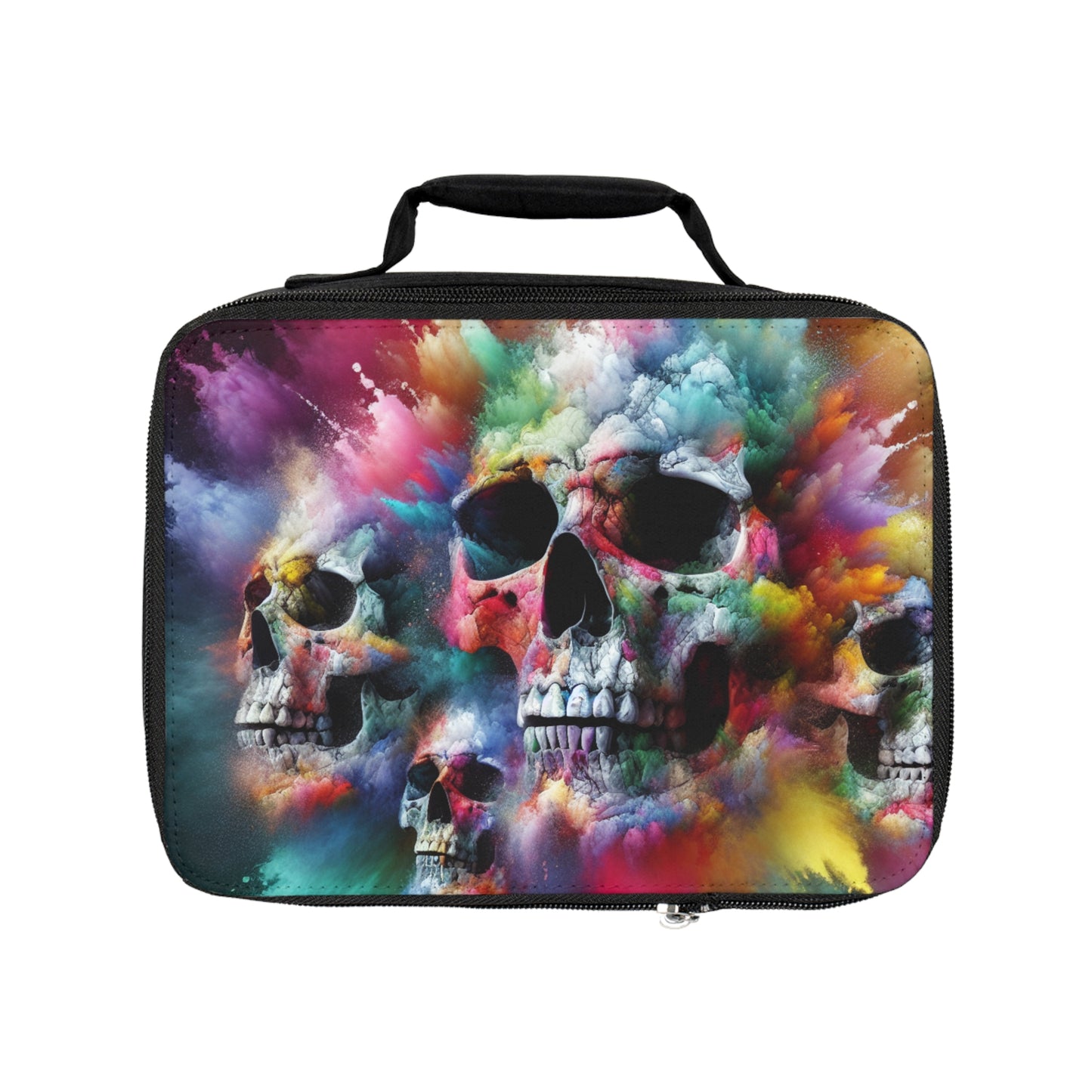 Colorful Skull Lunch Bag | Punk Style Tote | Durable Insulated Carrier for School, Work, and Day Trips