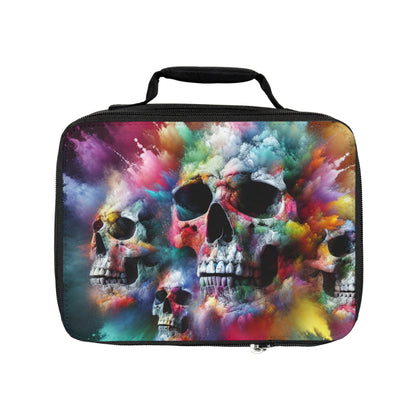 Colorful Skull Lunch Bag | Punk Style Tote | Durable Insulated Carrier for School, Work, and Day Trips