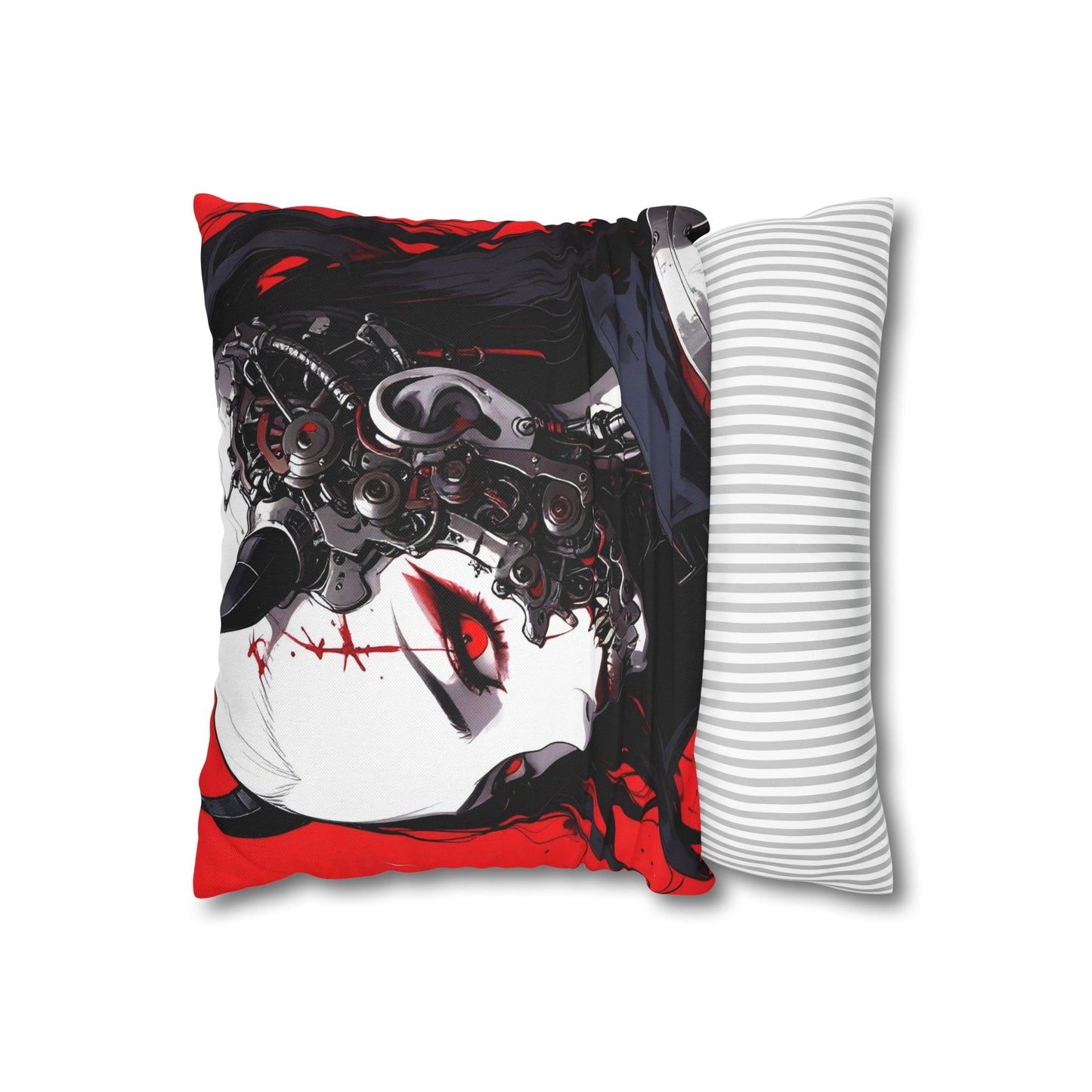 Futuristic Anime Style Pillowcase, Cyberpunk Decor, Gift for Anime Lovers, Home Accessories, Housewarming Present, Cozy Bedroom