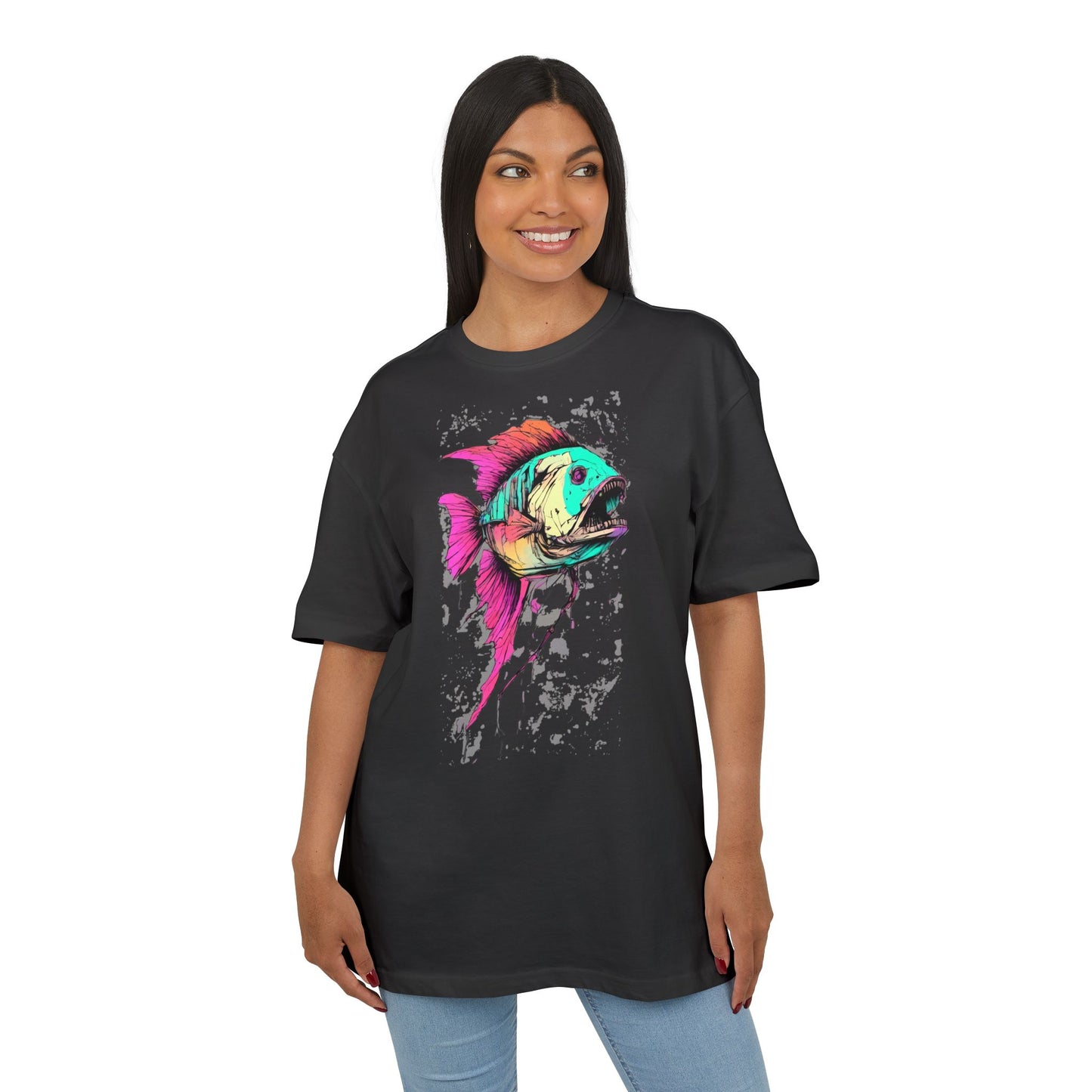 Vibrant Fish Graphic Tee for Casual Style, Summer Wear, Beach Vibes, Gift for Fishing Enthusiasts, Unique Unisex Heavy Oversize Tee