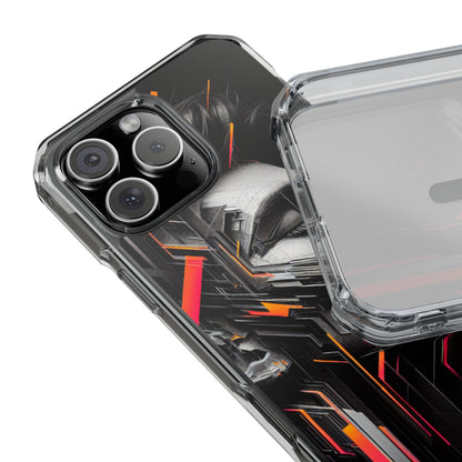Magnetic Clear Impact Cases with Abstract Graphic, Stylish Phone Protection, Modern Gift for Tech Lovers, Unique Case