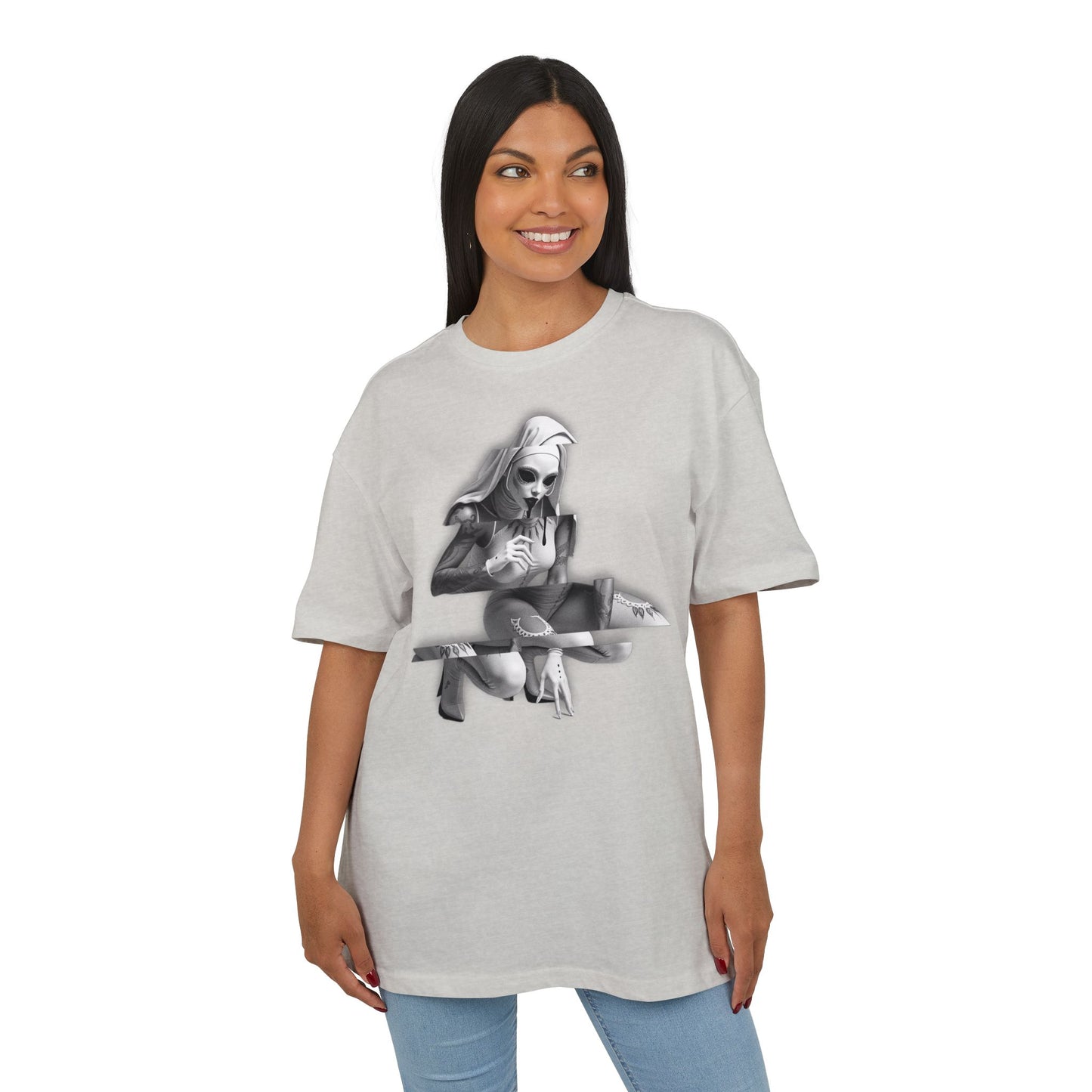 Unisex Heavy Oversize Tee with Horror Design