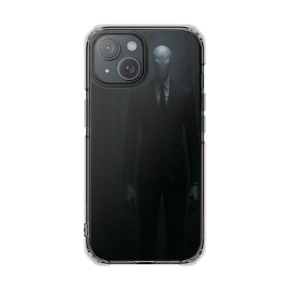 Sleek Phone Case with Minimalist Horror Design of Slenderman, Slim Protective Case, Unique Gift for Horror Lovers, Clear Impact-Resistant Case