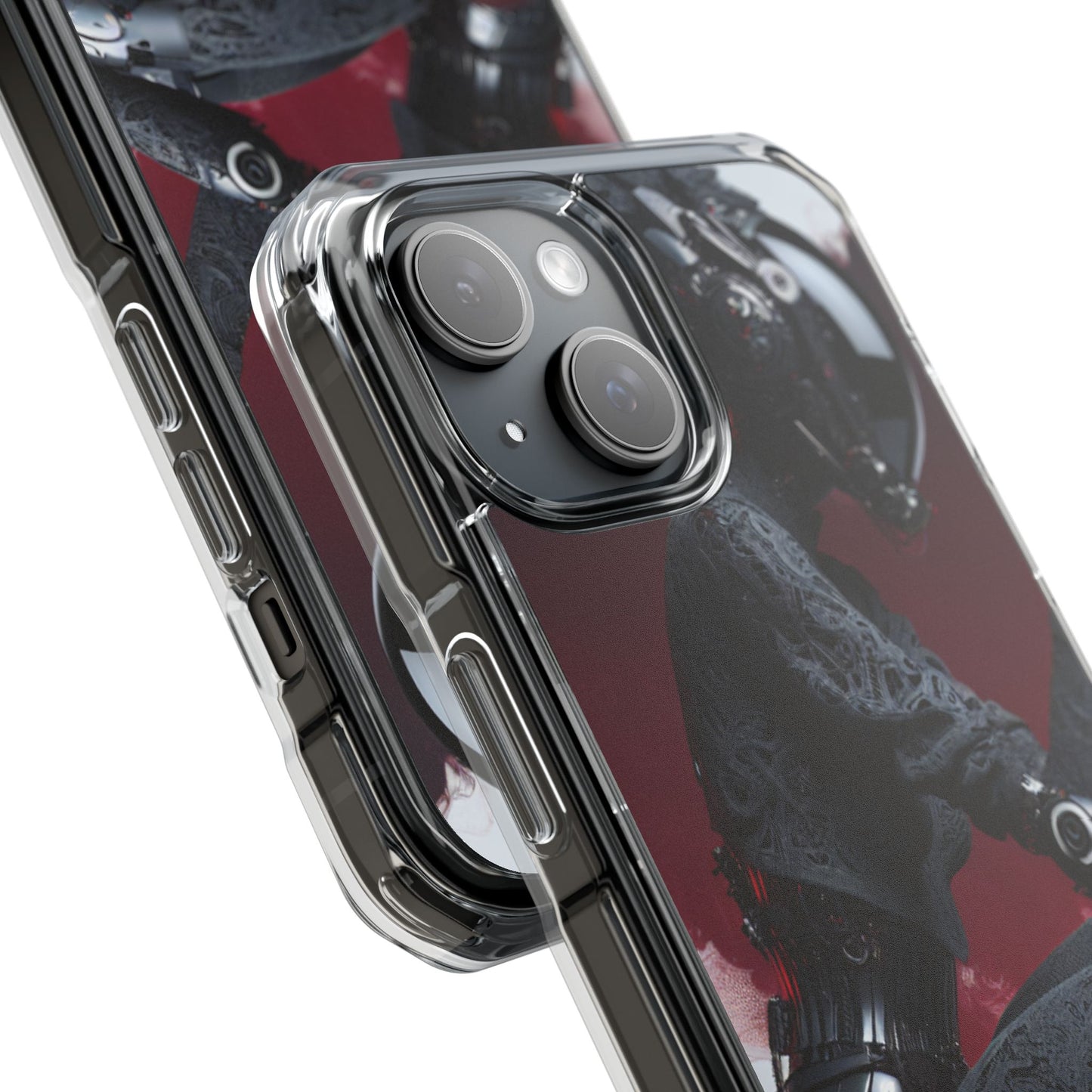 Cyber Design Magnetic Phone Case, Clear Mobile Cover, Gothic Style, Halloween Gift, Celestial Protection Accessory