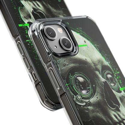 Gothic Skull Phone Case, Cyberpunk Design, Clear Impact Protection, Unique Gift for Him, Halloween Accessories, Tech Lover