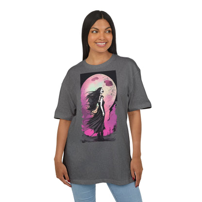 Unisex Heavy Oversize Tee with Moonlit Design, Graphic Tee for Night Lovers, Alternative Fashion, Halloween Shirt, Gift for Her