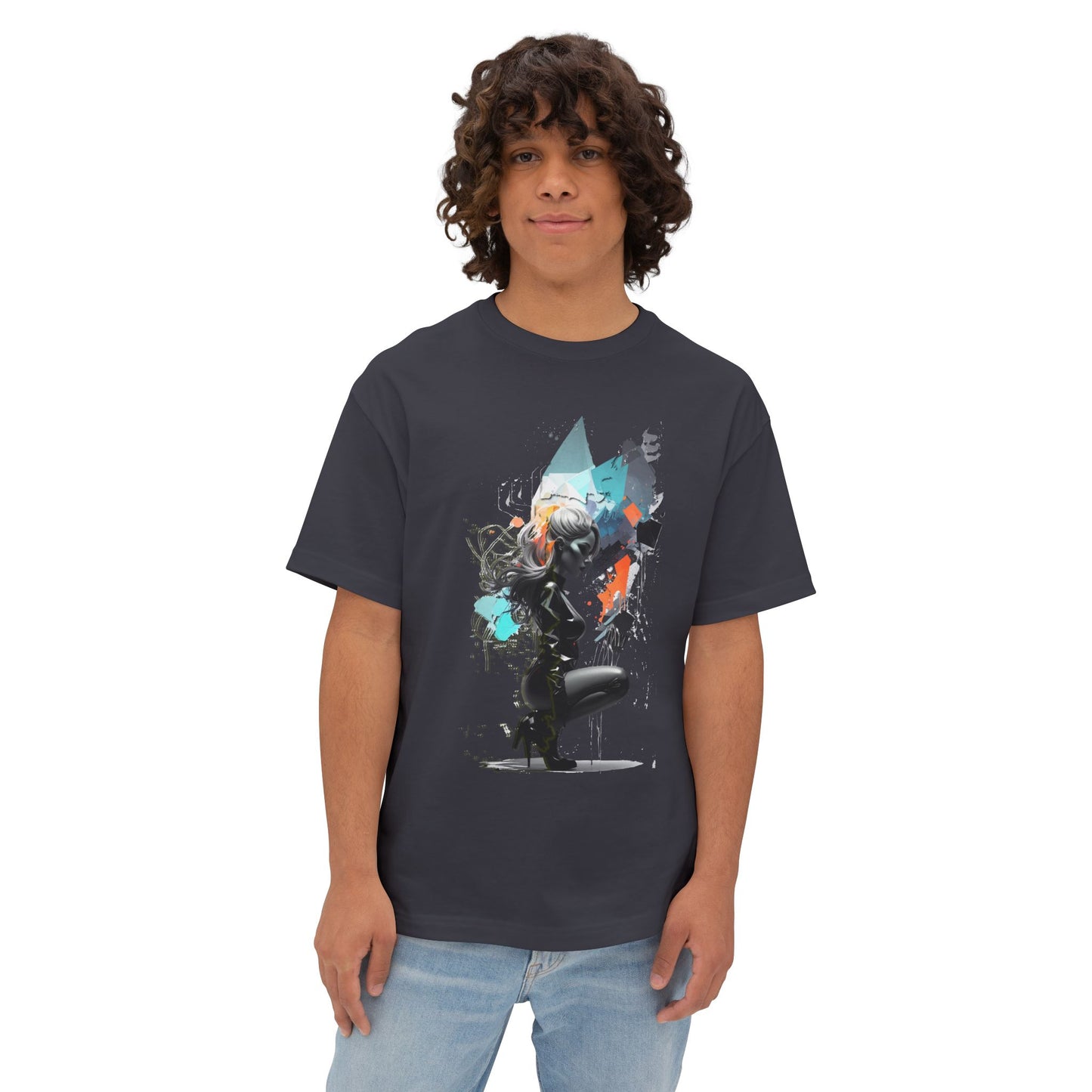 Artistic Unisex Oversized Boxy Tee - Trendy Graphic T-Shirt, Casual Wear, Gift for Art Lovers, Summer Outfit, Streetwear Style