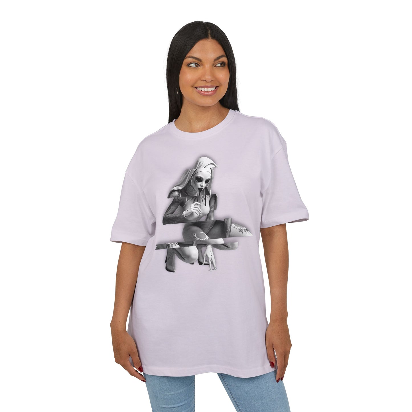 Unisex Heavy Oversize Tee with Horror Design