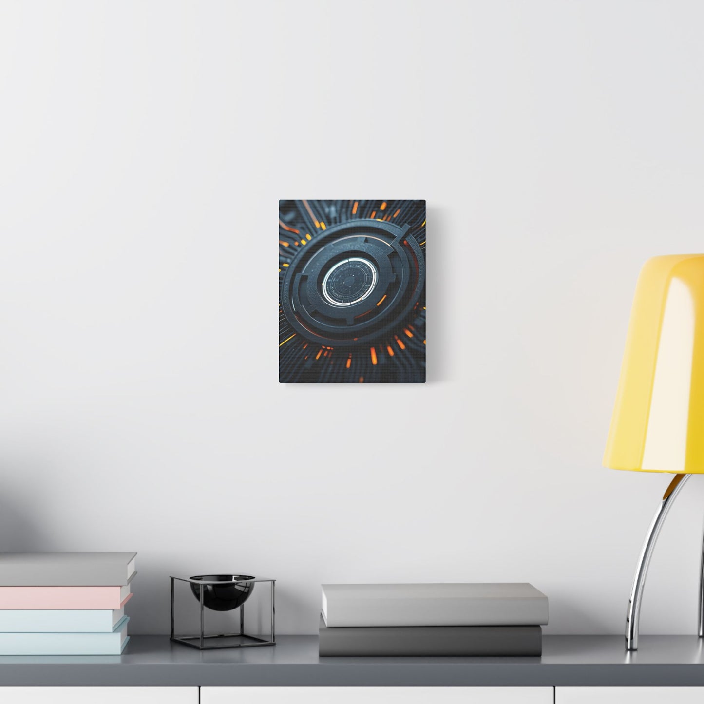 Futuristic Satin Canvas Wall Art, Modern Home Decor, Tech-Inspired Art Print, Unique Gift Idea, Abstract Wall Decoration, Cyberpunk Art