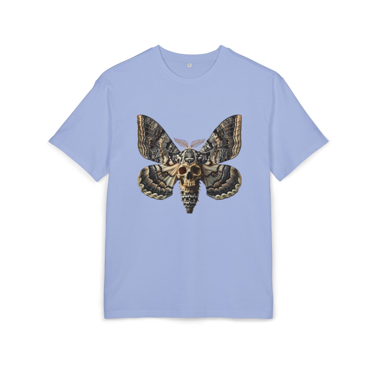 Unisex Oversize Tee with Skull Moth Design - Edgy Graphic Shirt