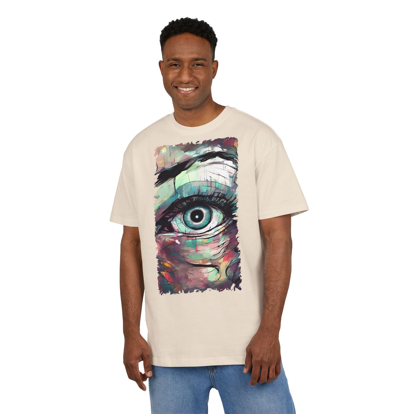 Artistic Eye Oversized Tee | Colorful Graphic T-Shirt, Unisex Shirt, Casual Fashion, Trendy Streetwear, Unique Gift Idea
