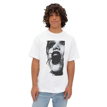 Spooky Spider Graphic Tee, Unisex Oversized Black Widow Shirt, Halloween Apparel, Creepy Casual Wear, Unique Gift Idea