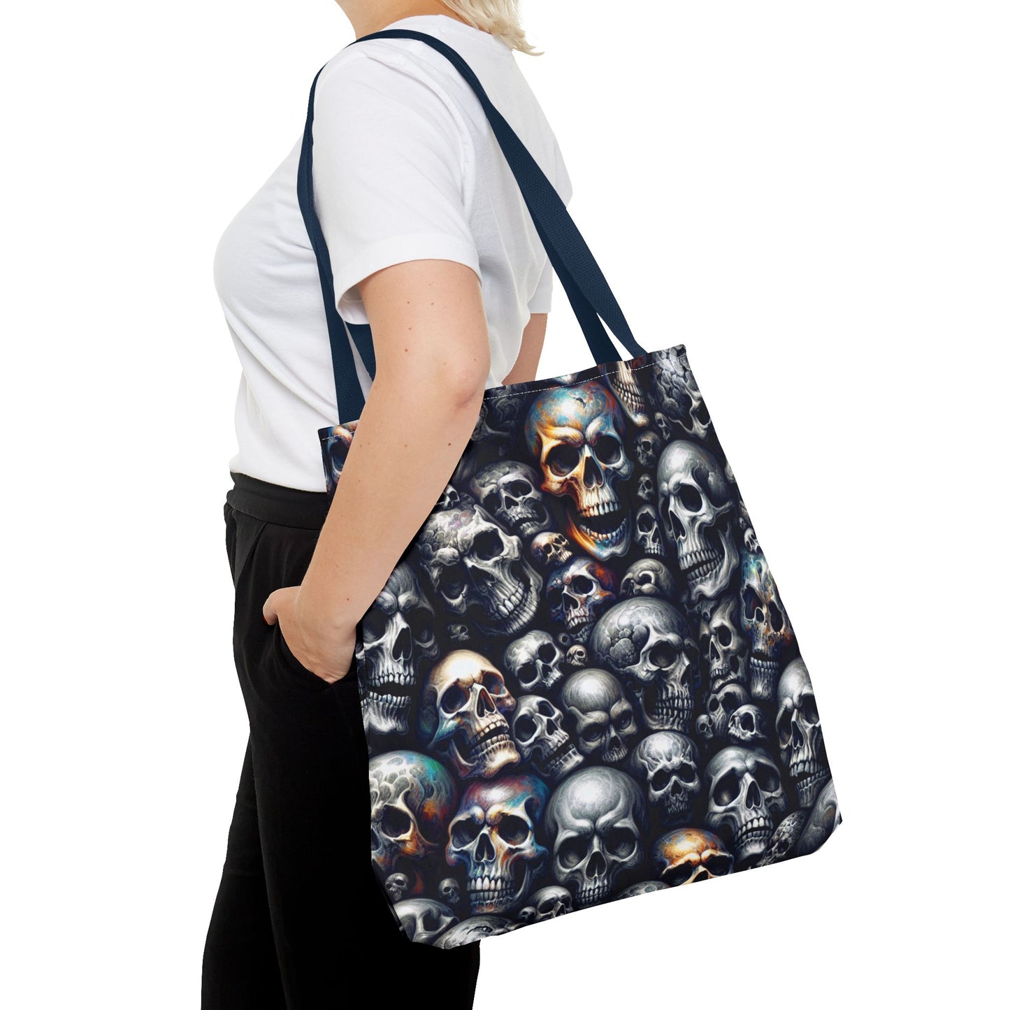 Gothic Skull Tote Bag | Gift for Halloween, Alternative Fashion, Edgy Eco-Friendly Bag, Casual Everyday Use