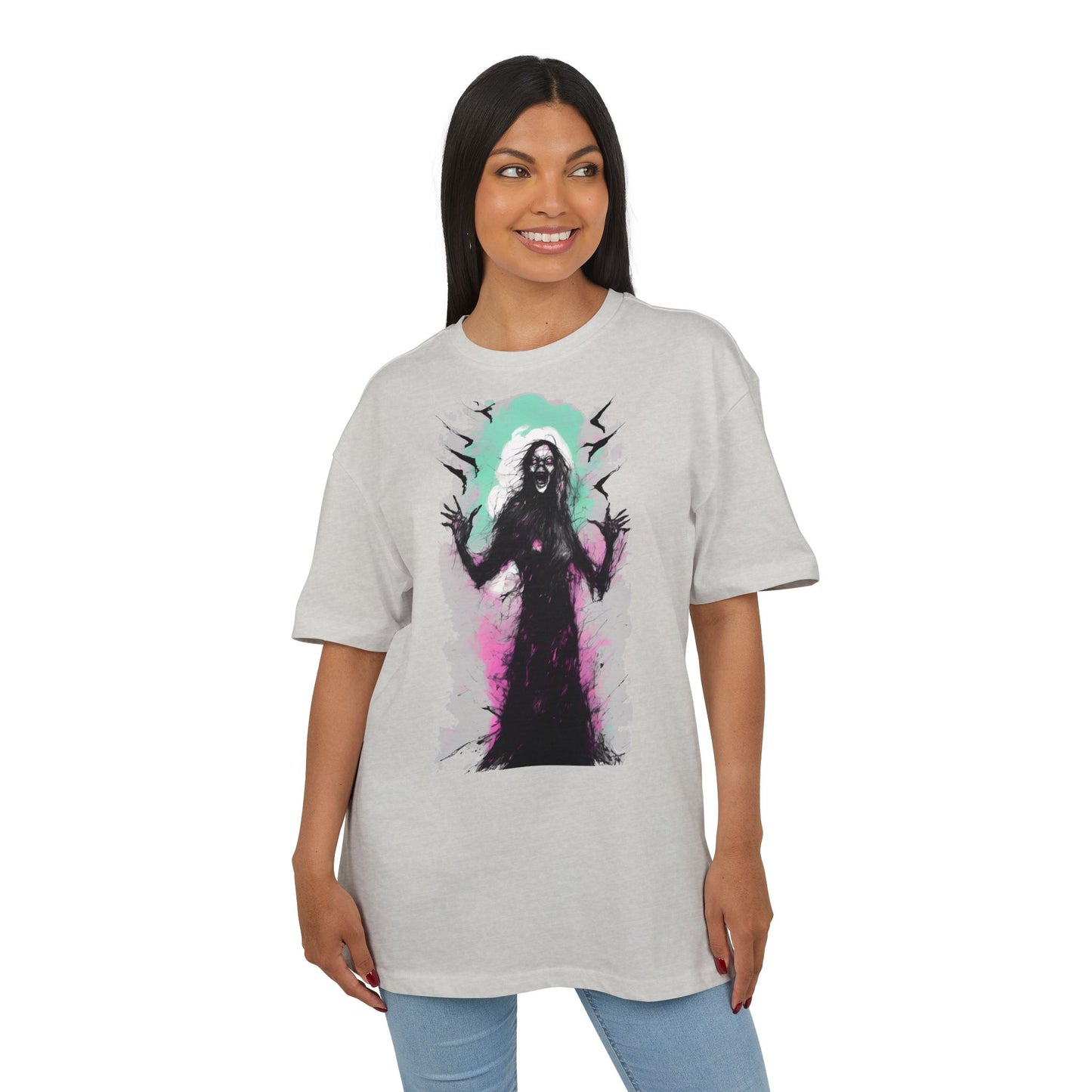 Spooky Witch Oversize Tee - Halloween Shirt, Graphic Tee for Festivals, Trendy Streetwear, Gift for Witch Lovers, Unisex Apparel