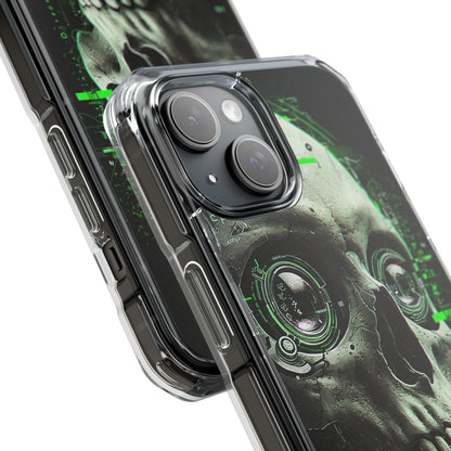 Gothic Skull Phone Case, Cyberpunk Design, Clear Impact Protection, Unique Gift for Him, Halloween Accessories, Tech Lover