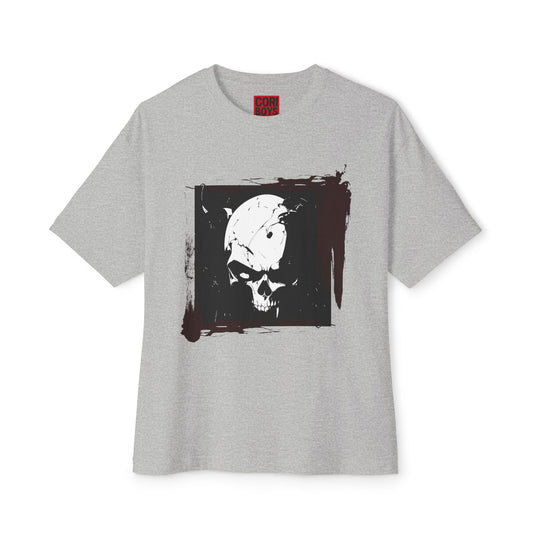 Edgy Skull Graphic Tee | Unisex Oversized Boxy Tee for Casual Wear, Halloween, Street Style, Gift for Him/Her, Unique Fashion