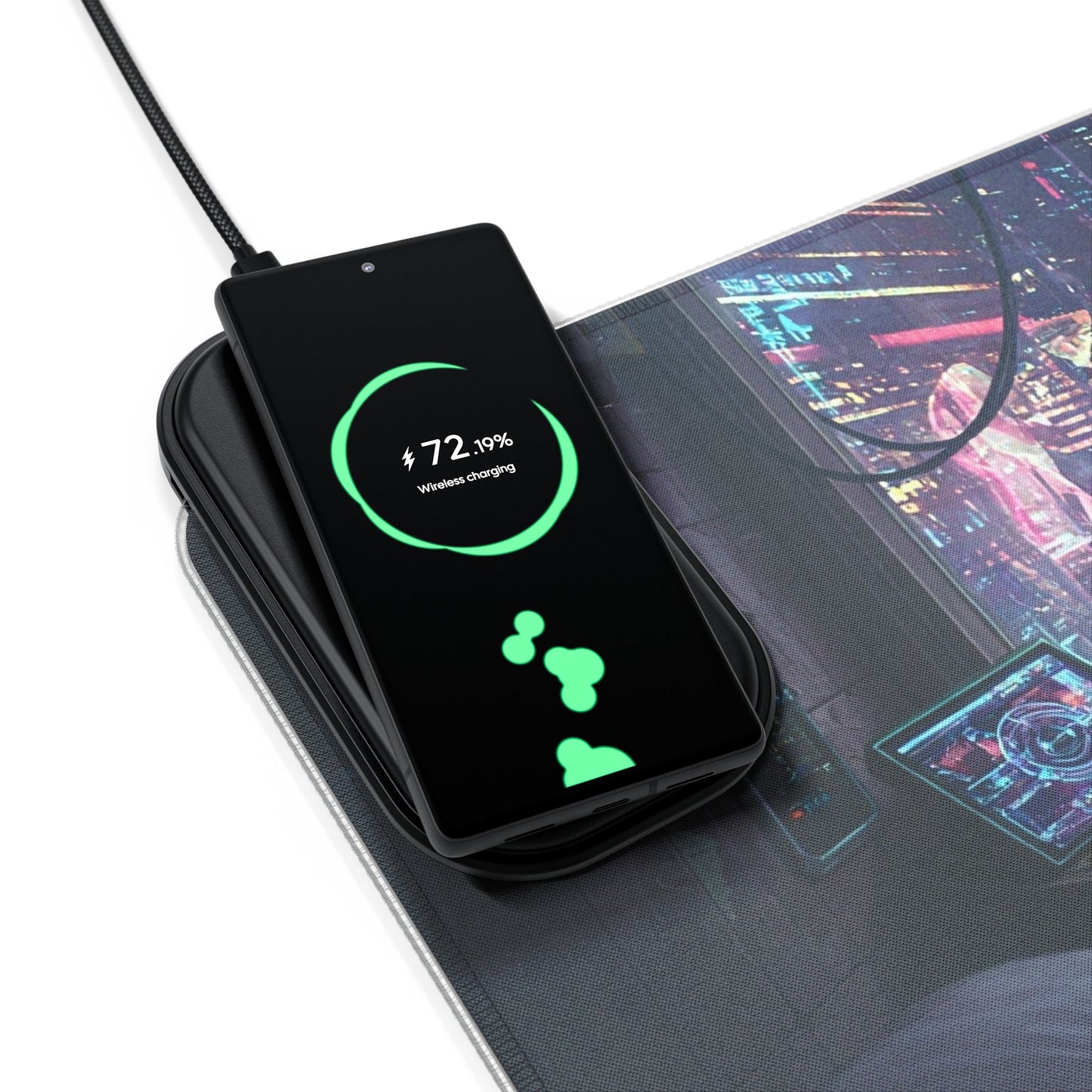 LED Gaming Mouse Pad with Wireless Charging - Futuristic Gamer Desk Accessory, RGB Desk Mat, Gaming Setup Decor, Perfect for Gifts