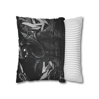 Edgy Cyberpunk Square Pillowcase - Modern Decor for Gaming Enthusiasts