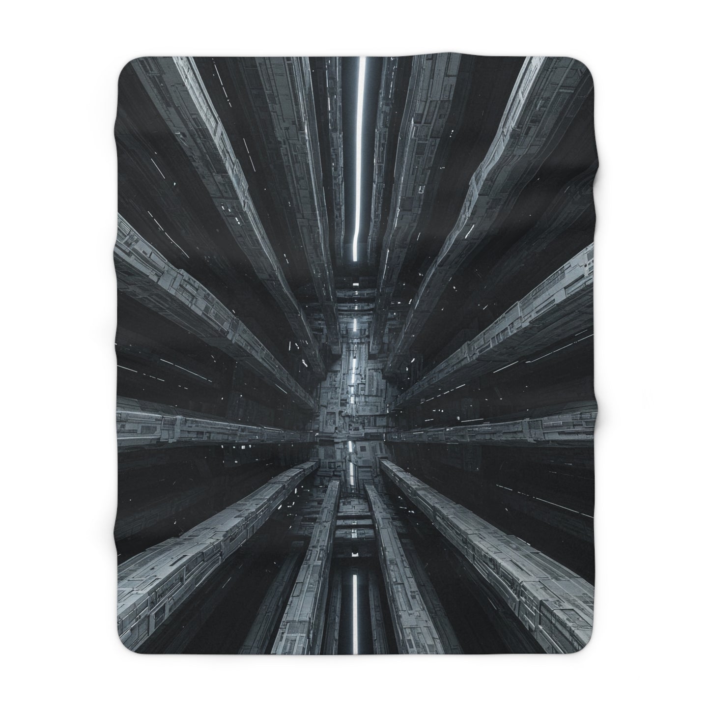 Futuristic Sherpa Fleece Blanket for Cozy Nights