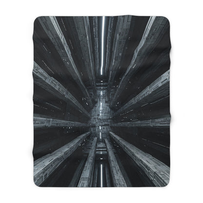 Futuristic Sherpa Fleece Blanket for Cozy Nights
