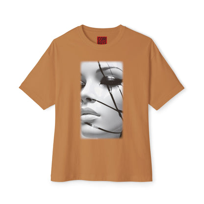 Chic Oversized Graphic Tee with Striking Design, Streetwear, Casual Style, Fashion Statement, Gift for Art Lovers