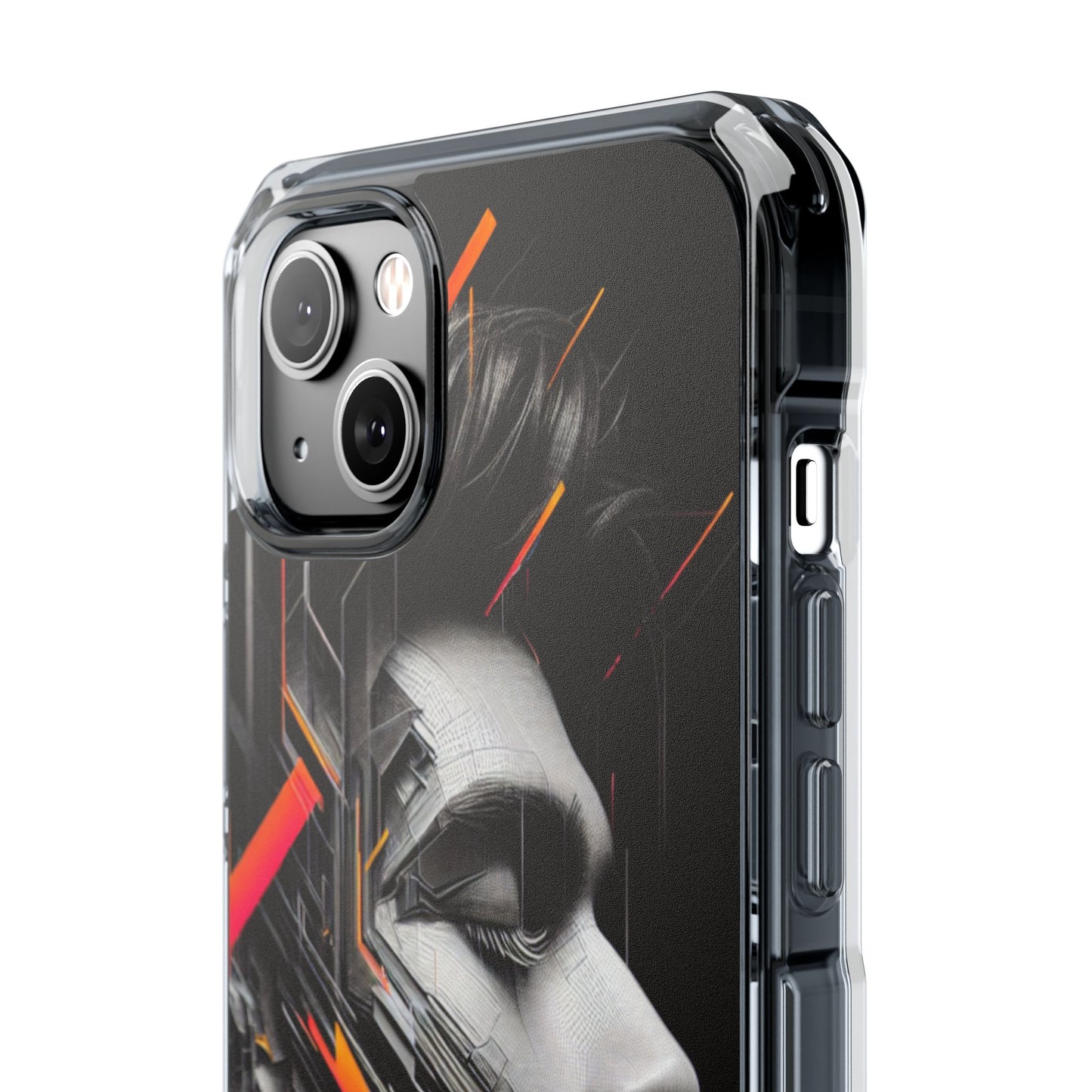 Magnetic Clear Impact Cases with Abstract Graphic, Stylish Phone Protection, Modern Gift for Tech Lovers, Unique Case