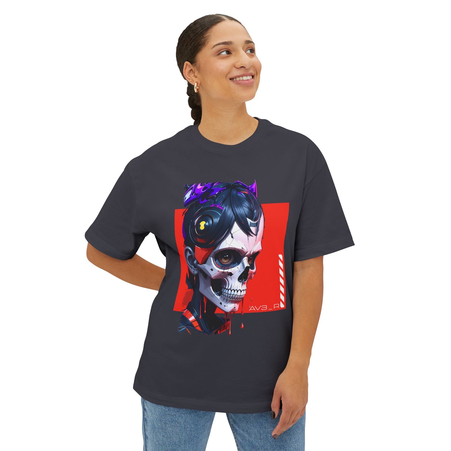 Edgy Oversized Tee with Skull Design, Streetwear Shirt for Art Lovers, Unisex Graphic Tee, Halloween Apparel, Trendy Casual Wear