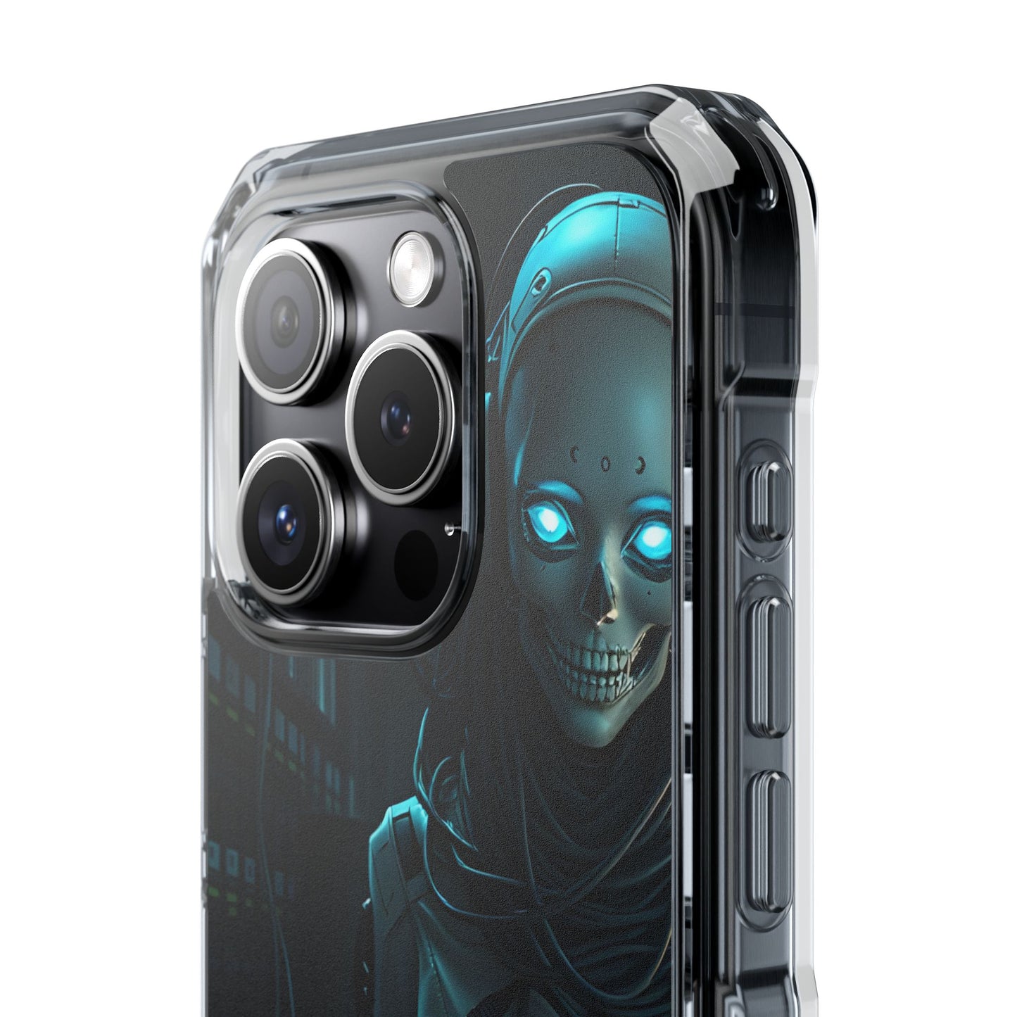 Futuristic Robot Phone Case, Magnetic Clear Impact Case, Unique Gift for Tech Lovers, Protective Smartphone Accessory, Cyberpunk Style