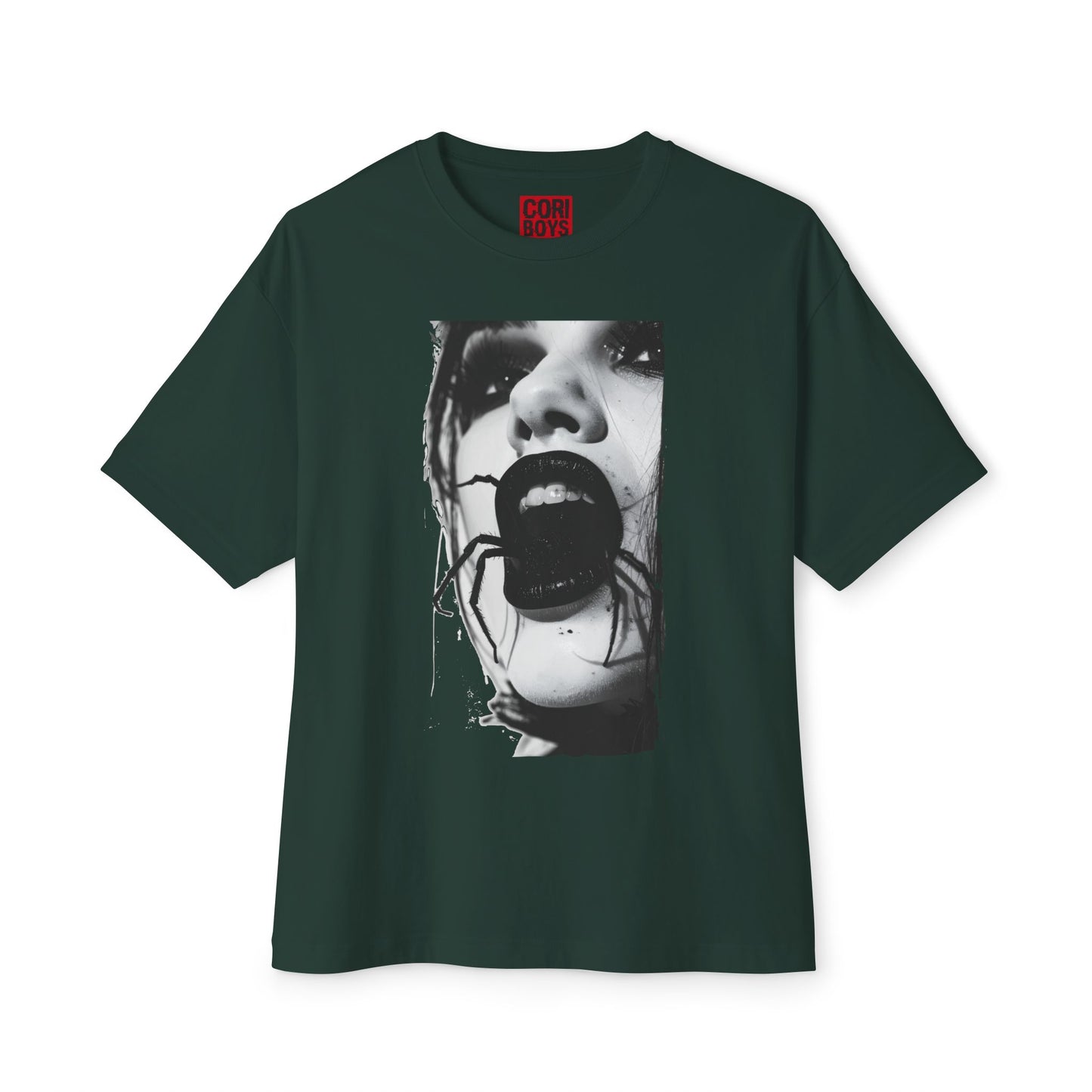 Spooky Spider Graphic Tee, Unisex Oversized Black Widow Shirt, Halloween Apparel, Creepy Casual Wear, Unique Gift Idea