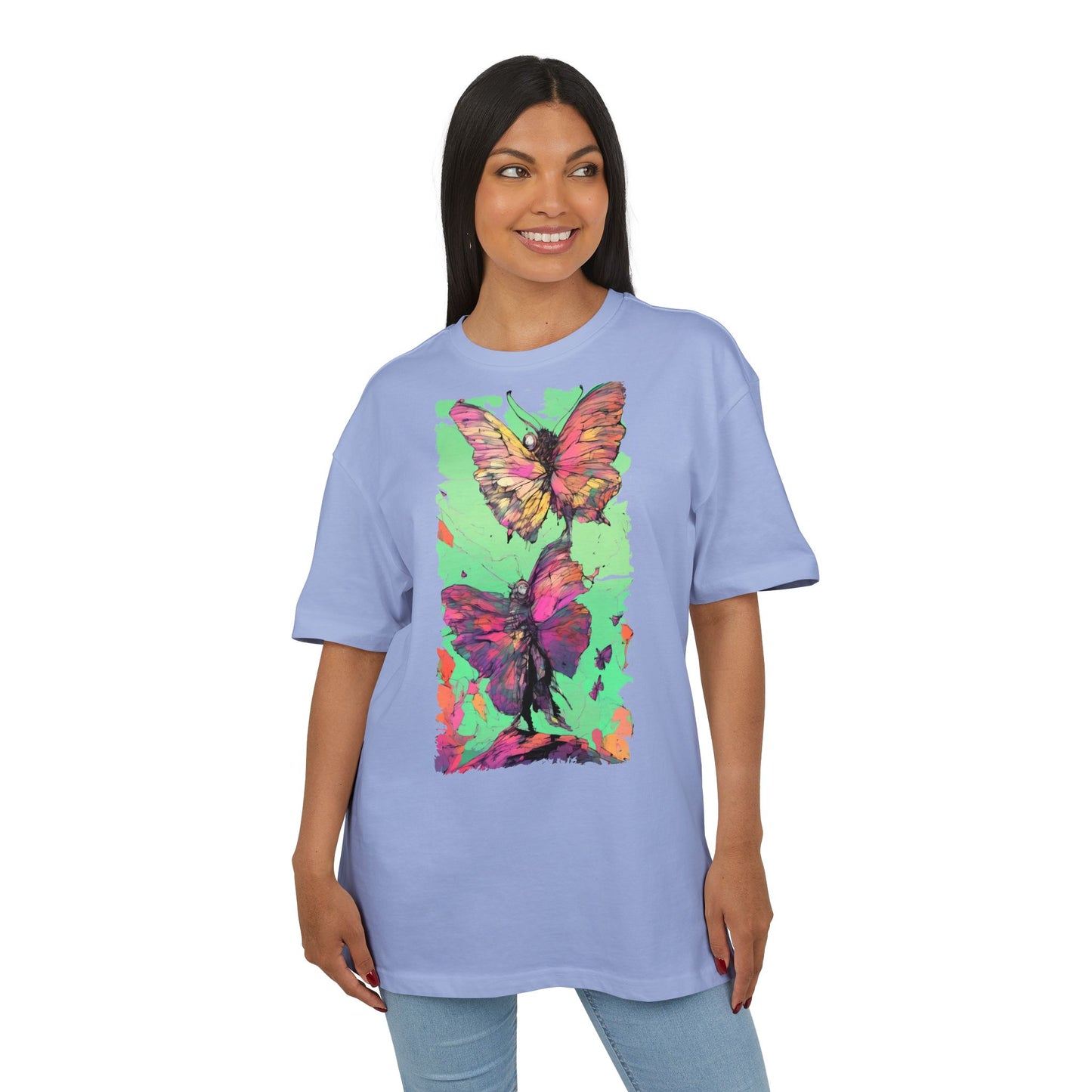Colorful Butterfly Oversized Tee | Boho Style Tee, Spring Fashion, Nature Lover Gift, Festival Wear, Unique Graphic Shirt