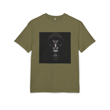 Unisex Heavy Oversize Tee with Bold Gas Mask Design, Streetwear, Artistic Tee, Gift for Trendsetters, Casual Wear, Grunge Fashion