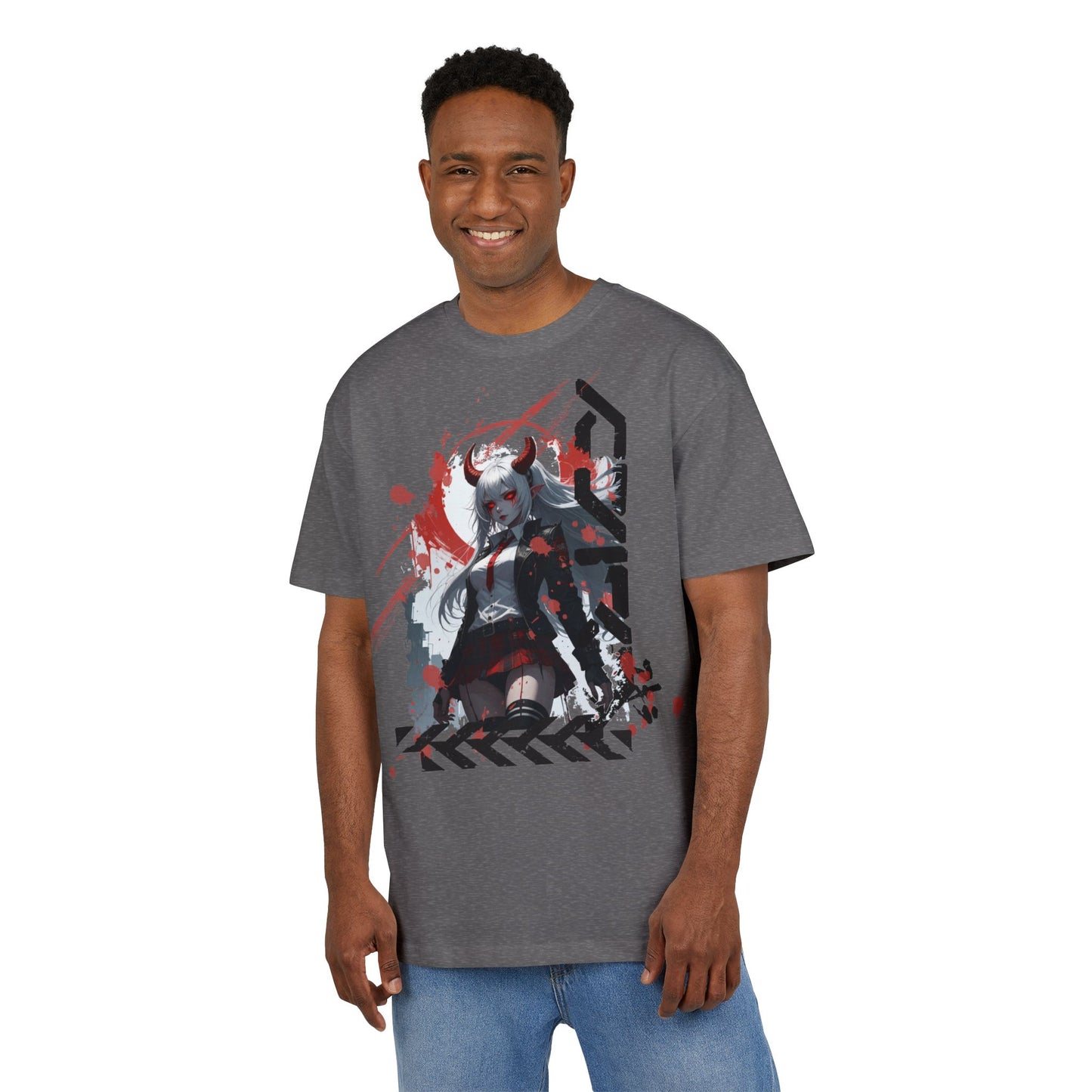 Unique Graphic Loose Fit Tee, Oversized T-Shirt, Streetwear Style, Trendy Casual Wear, Gift for Anime Lovers, Art-Inspired Fashion