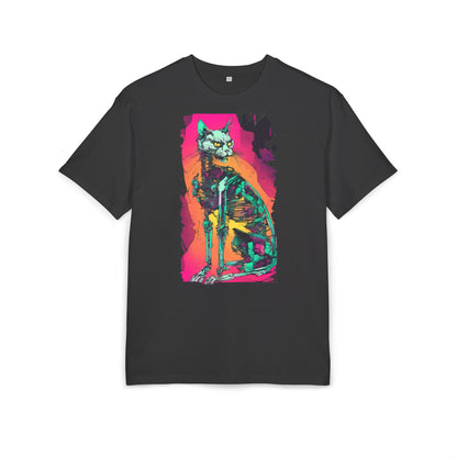 Vibrant Cat Art Tee, Unisex Oversized T-Shirt, Colorful Pet Lover Gift, Unique Graphic Shirt, Casual Everyday Wear