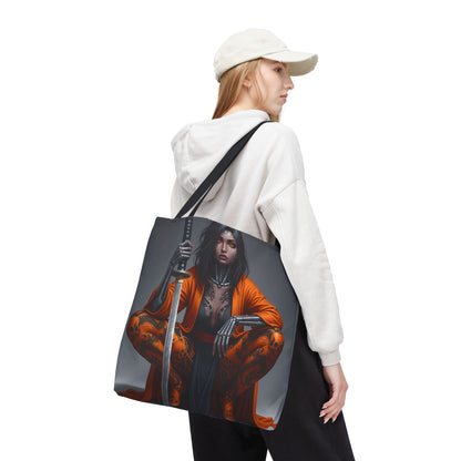 Fierce Samurai Tote Bag | Stylish AOP Bag for Anime Lovers | Perfect for Everyday, Shopping, or Gifts | Unique and Bold Design