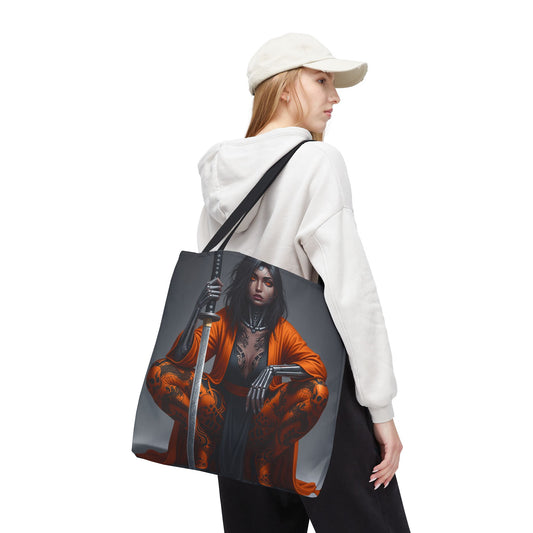 Fierce Samurai Tote Bag | Stylish AOP Bag for Anime Lovers | Perfect for Everyday, Shopping, or Gifts | Unique and Bold Design