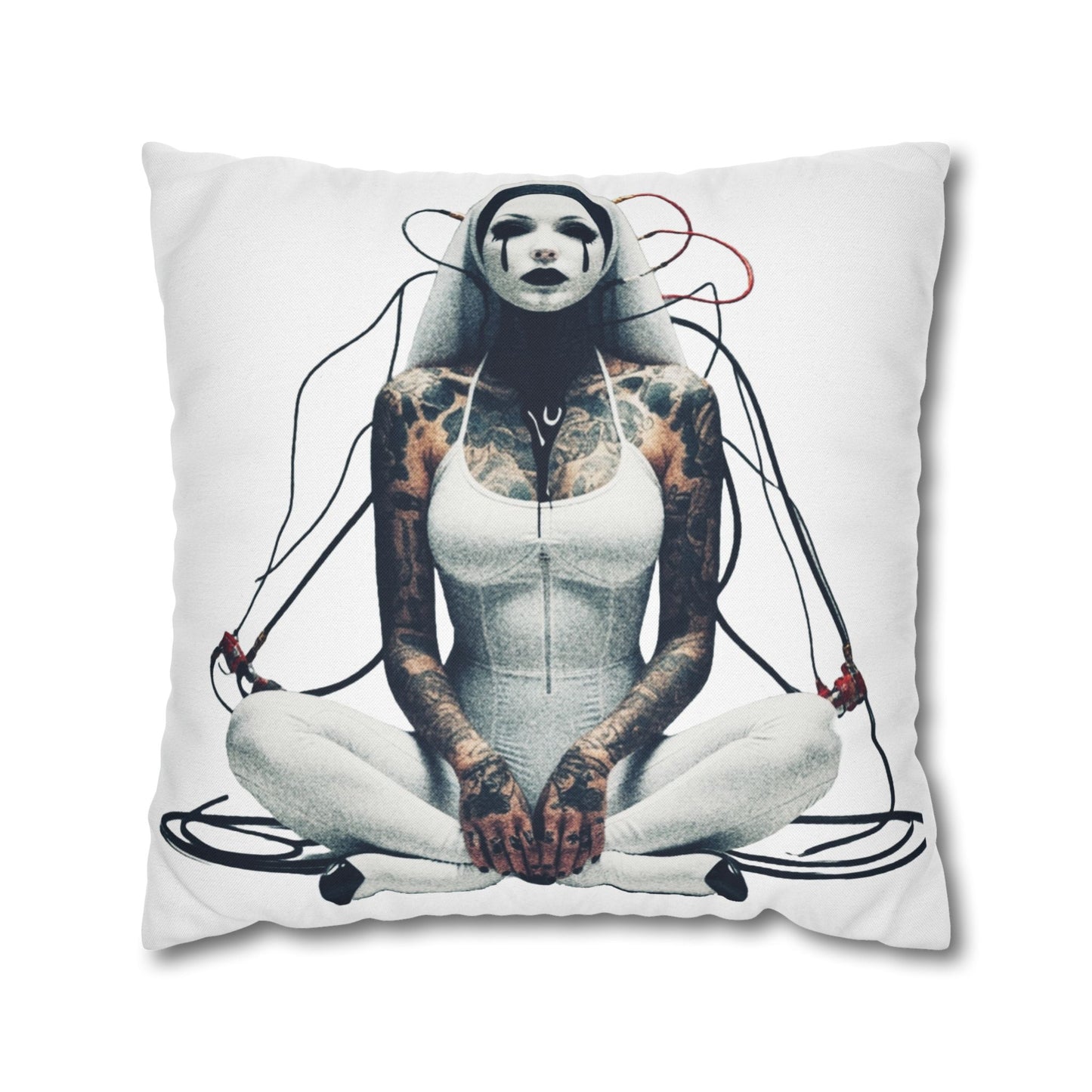Unique Artistic Pillowcase with Futuristic Design, Decorative Cushion Cover for Home Decor, Gift for Art Lovers, Cozy Living Room Accessory
