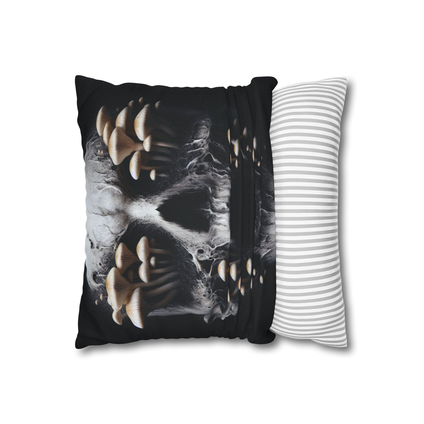 Gothic Mushroom Skull Pillowcase - Home Decor, Halloween, Gothic Style, Unique Gift, Bed and Couch Accent
