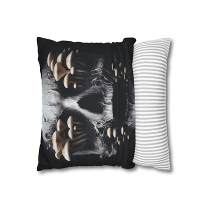 Gothic Mushroom Skull Pillowcase - Home Decor, Halloween, Gothic Style, Unique Gift, Bed and Couch Accent