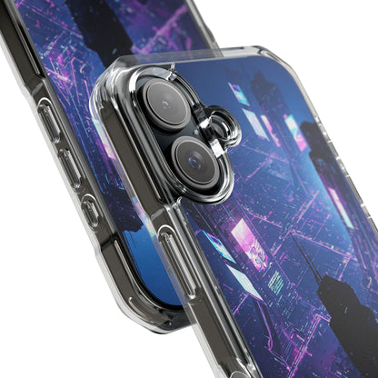 Futuristic Cityscape Phone Case, Customizable Clear Impact Case, Gift for Tech Lovers, Unique Phone Accessory, Aesthetic Cell Phone Cover