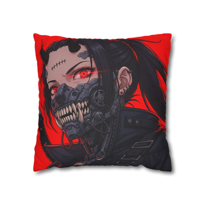 Gothic Anime Pillowcase, Decorative Throw Pillow, Cyberpunk Square Cushion, Bedroom Decor, Unique Gift for Fans, Cozy Home Accents